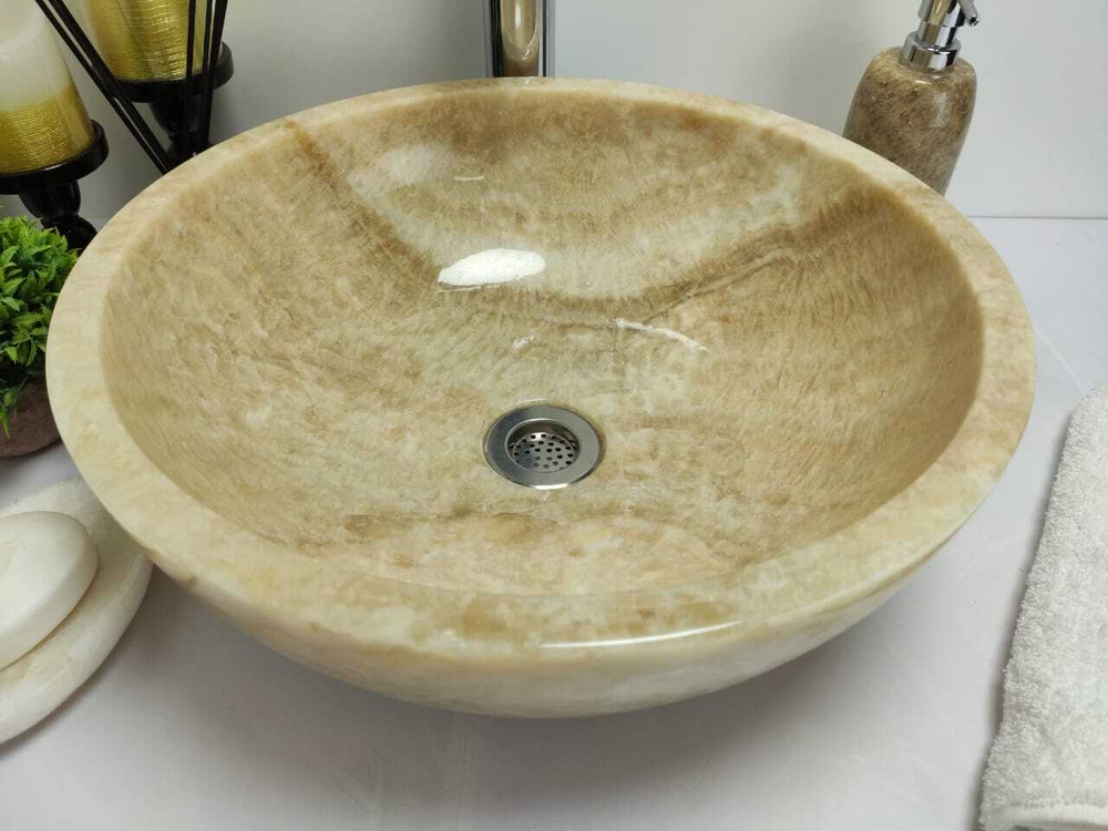 Раковина из оникса Bowl Yellow TinLip BO-60324 40*40*15