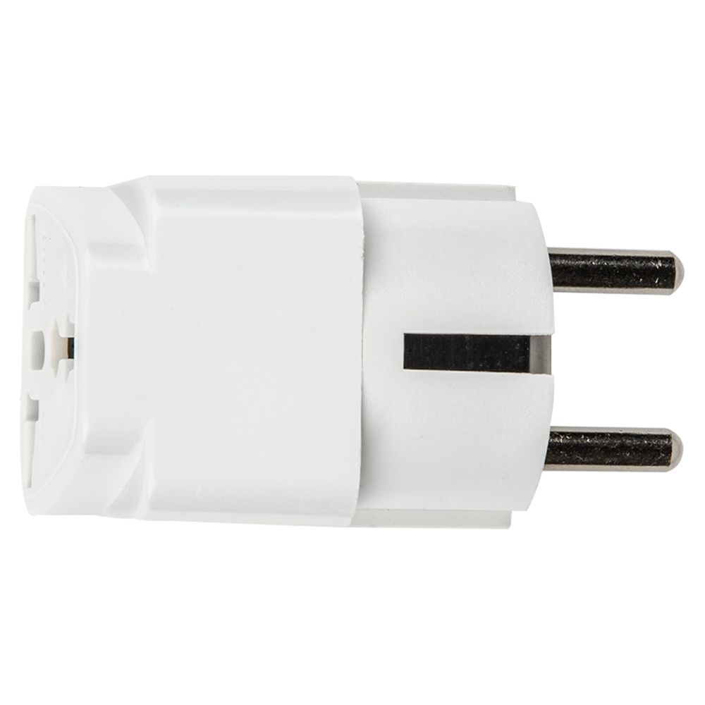 S-GES1-10S WHITE Переходник сетевой. 10А. 2500Вт. с заземлением. Белый. ТМ Uniel