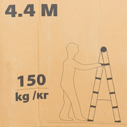 Стремянка телескопическая алюм. бытовая 4.4м (15+15 ступ.) ISMA ISMA-UP440-2