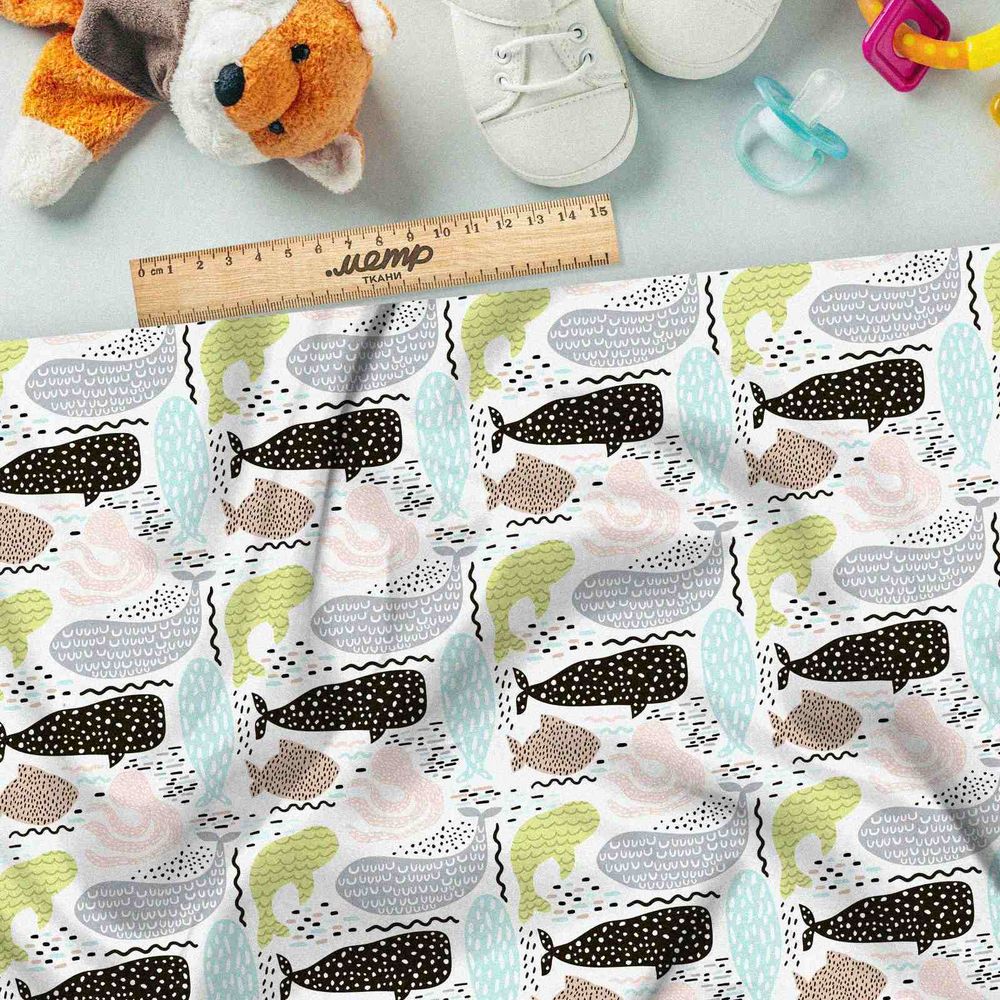 Ткань атлас киты и кашалоты