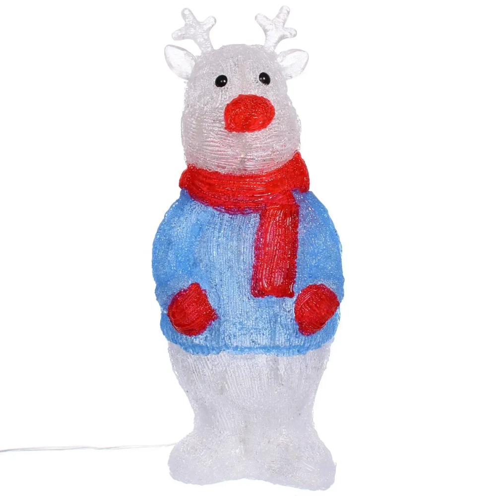 Фигура светодиодная «Олененок в кофточке» 17*13*41 см, 30 ламп LED, авторежим, 220V, Белый