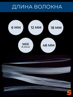 Добавка в раствор, фибра для бетона 18 мм, 10 кг армирующая, фиброволокно для стяжки, упрочнитель бетона, стеклофибра