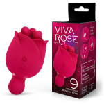Малиновый клиторальный вибростимулятор-бутон 10,6см Bior Toys Viva Rose RT-34006