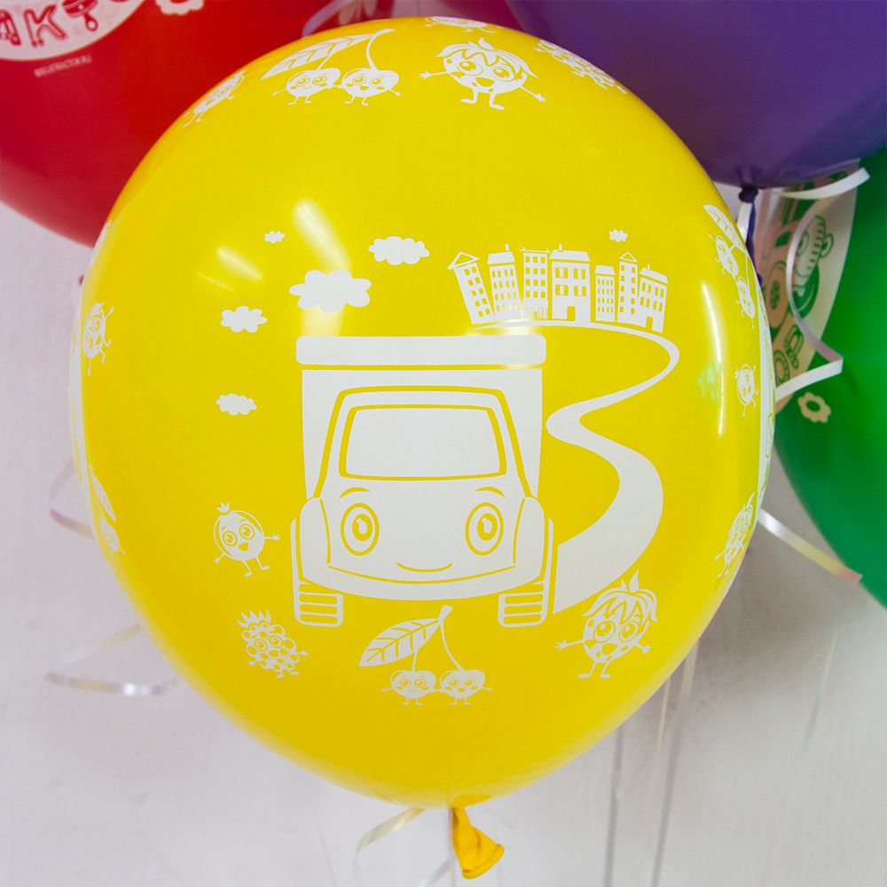 Шар (12''/30 см) Синий трактор, Ассорти, пастель, 5 ст, 25 шт.