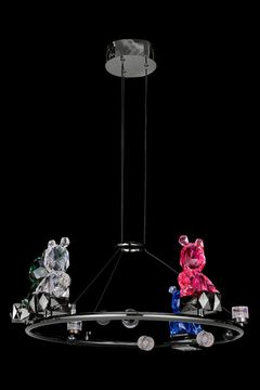 Подвесная люстра LED 40W 3000К LE1077/500 BL чёрный/разноцветный Sophie Leon