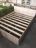 Кровать Ольга-17 реечное ладе дуб крафт серый/дуб крафт белый 1200