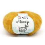 Пряжа Astra Premium (Астра Премиум) Мохер / уп.4 мот. по 25 г, 190 м, 23 горчичный
