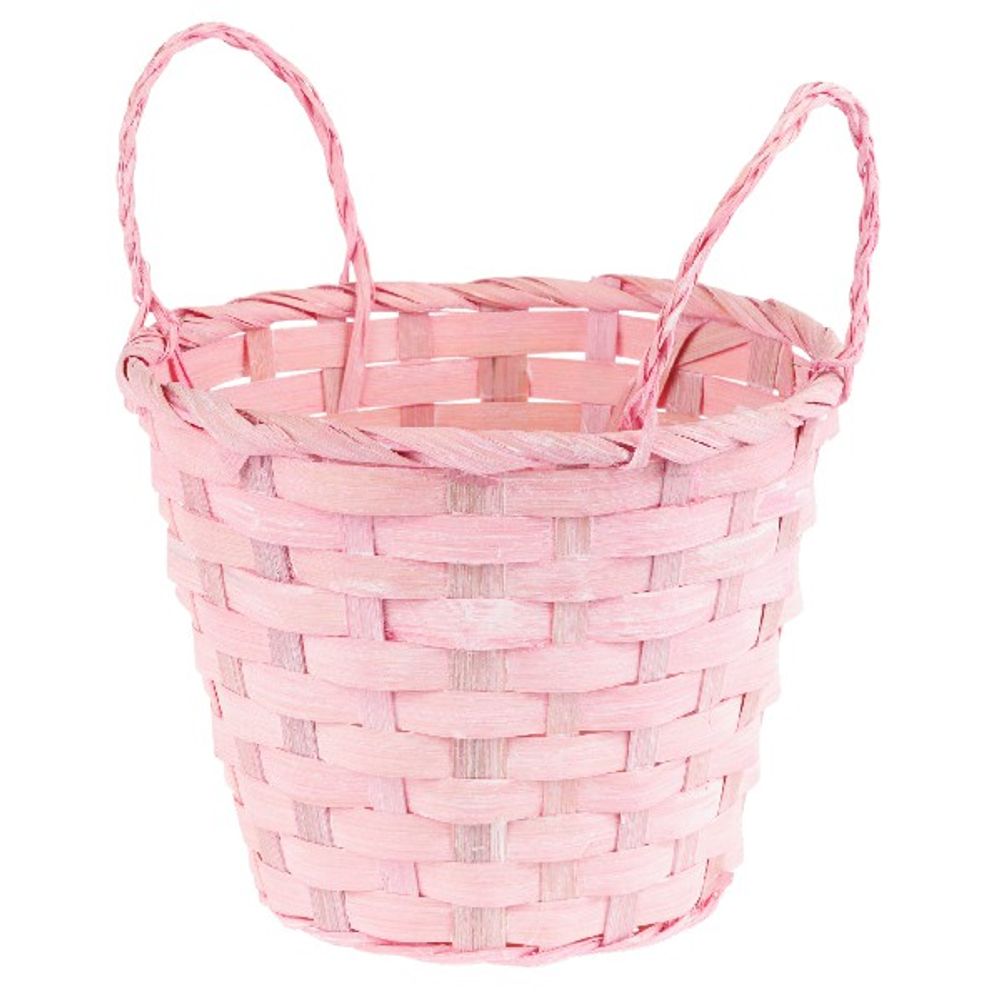 Корзина плетеная (бамбук) D16xH13,5/20см (Розовый)