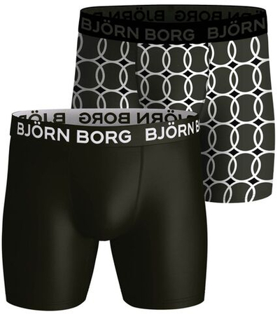 Мужские спортивные боксеры Björn Borg Performance Boxer 2P - green/print
