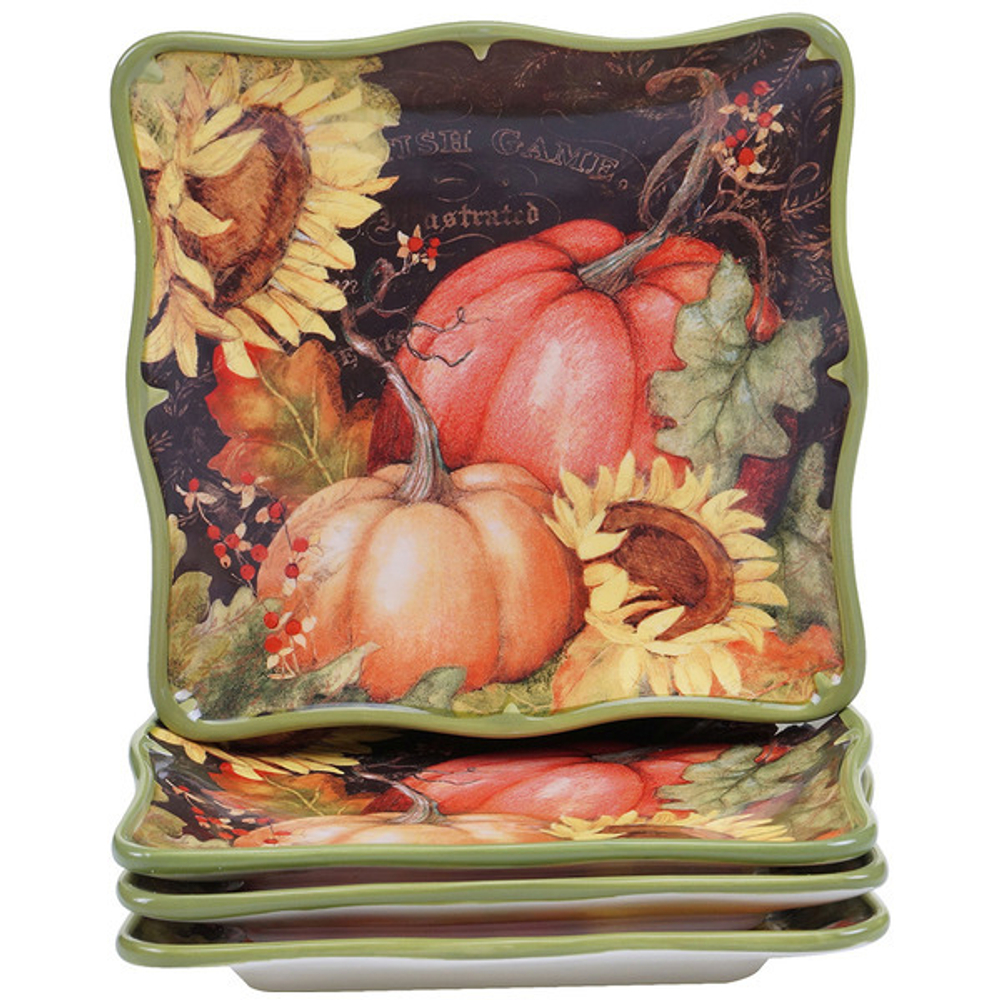 Тарелка закусочная квадратная Certified Int. Тыквы 22см