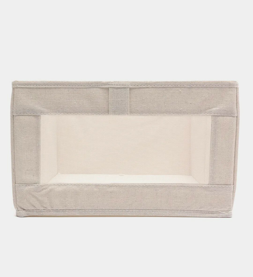 Органайзер для хранения вещей одежды, коробка для полотенец белья с окном, ящик для хранения 40х27х17см, серый