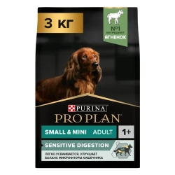Pro plan adult small&mini sensitive digestion сухой корм для собак мелких пород с чувствительным пищеварением с ягненком и рисом - 3 кг