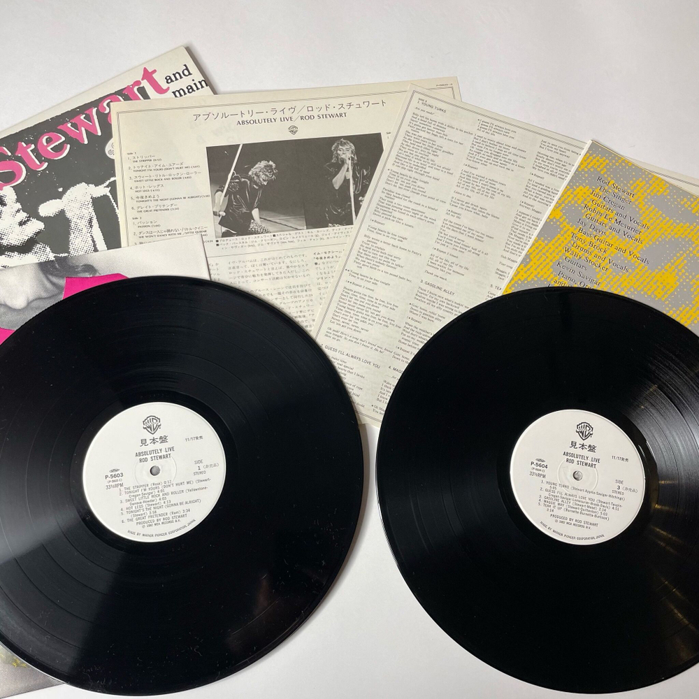 Винтажная виниловая пластинка LP Rod Stewart Absolutely Live (Japan 1982) (Obi) (Promo) The Great Pretender