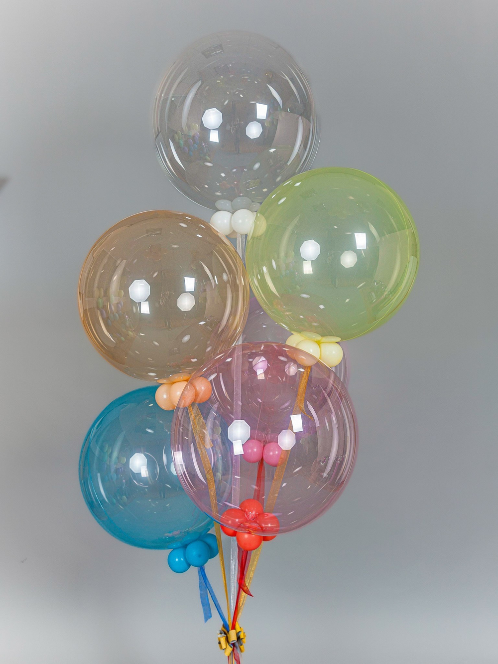 Воздушные цветные прозрачные шары  Баблс, сет