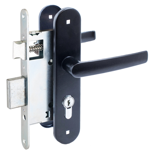 Замок врезной ЗВ4-3.08 черный стяжки Птимаш (10шт/уп)