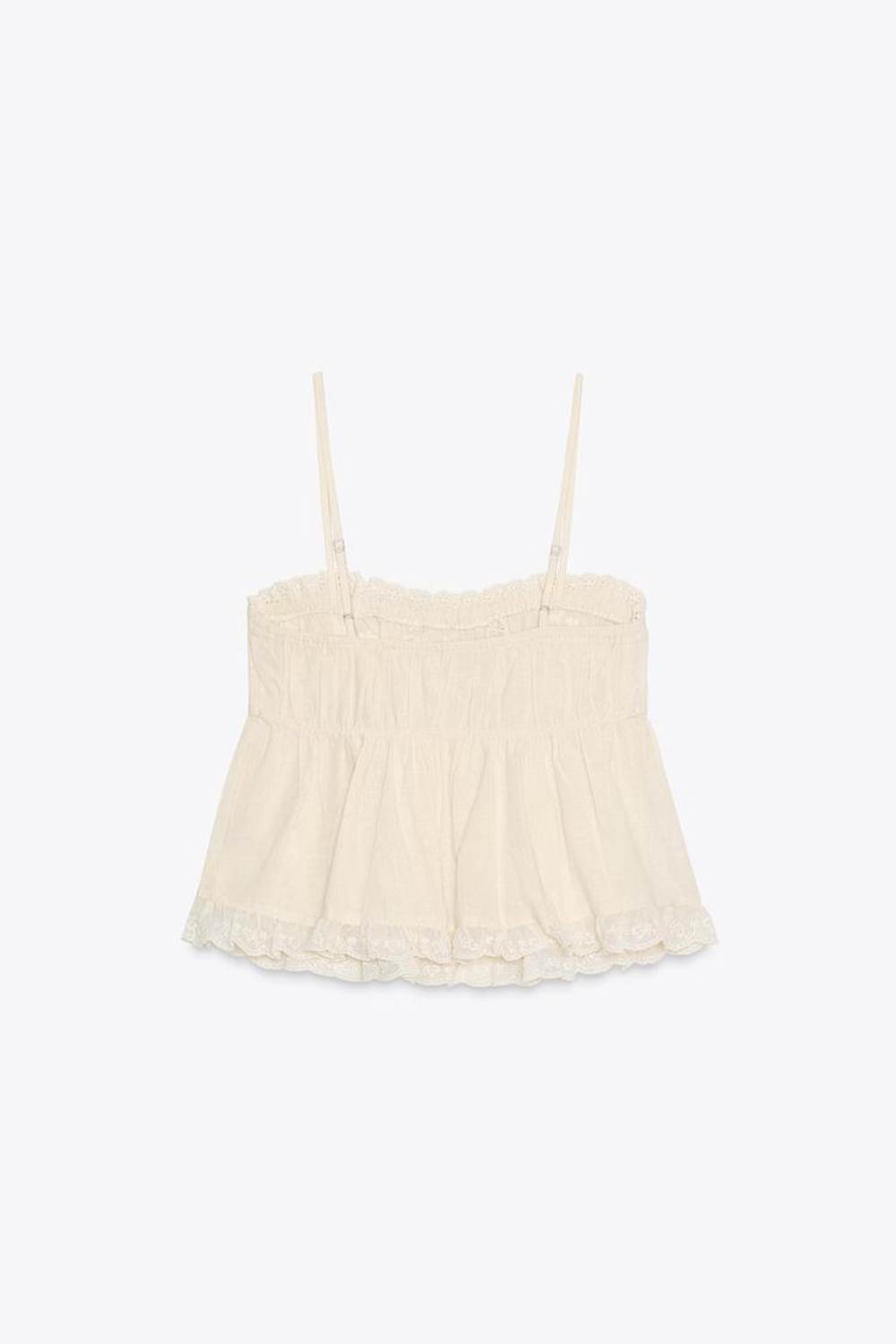 ZARA ТОП С ЭЛАСТИЧНОЙ ДЕТАЛЬЮ И ВЫШИВКОЙ, РОЗОВАТЫЙ