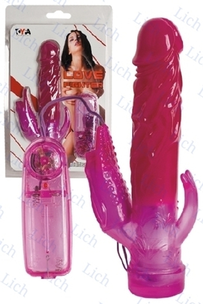 Вибратор со стимулятором клитора и ануса LOVE FIGHTER