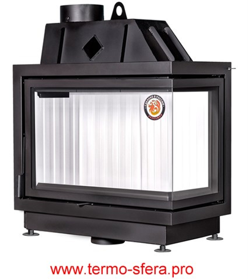 Каминная топка Экокамин Альфа 800 R два стекла правая