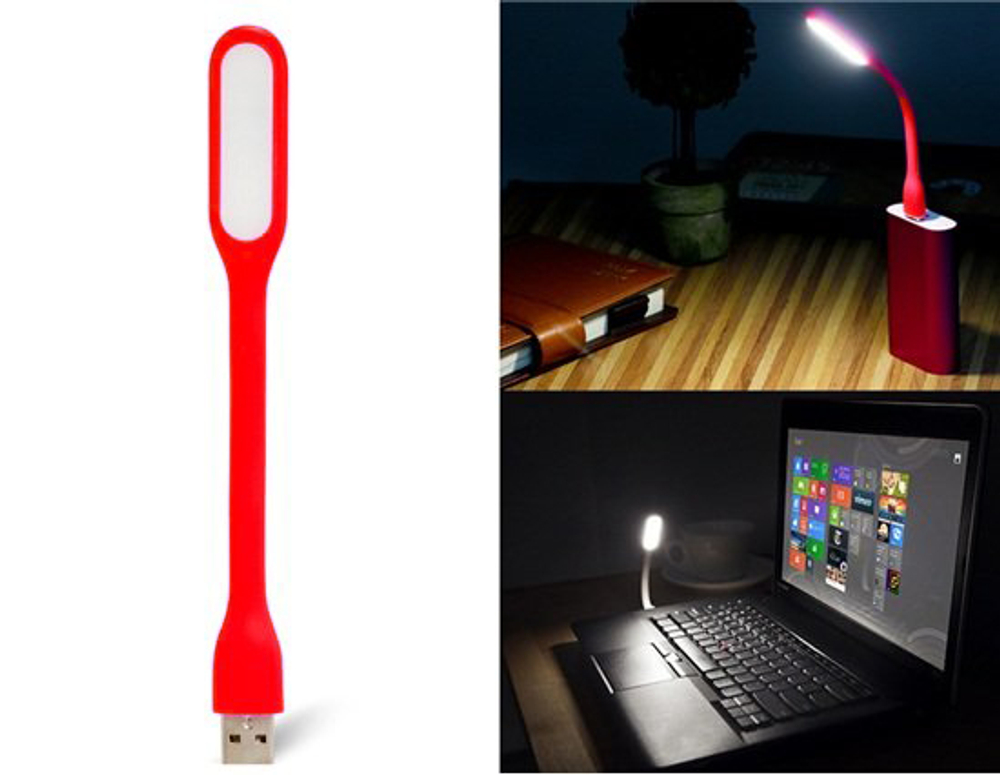 Портативная USB лампа для ноутбука красная
