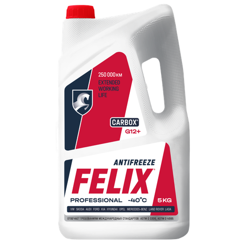 Антифриз Felix Carbox G12+, красный, 5 кг