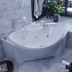 Акриловая ванна Aquatek (Акватек) Эпсилон 150х150, с каркасом, с фронтальной панелью, со сливом-переливом