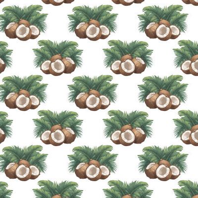 Кокос и пальмовые листья