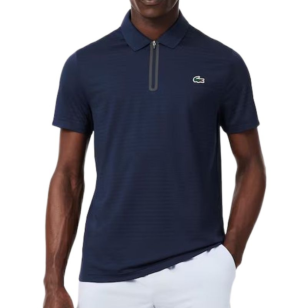 Теннисное поло Lacoste Ultra Dry Stretch Jacquard Tennis - navy blue