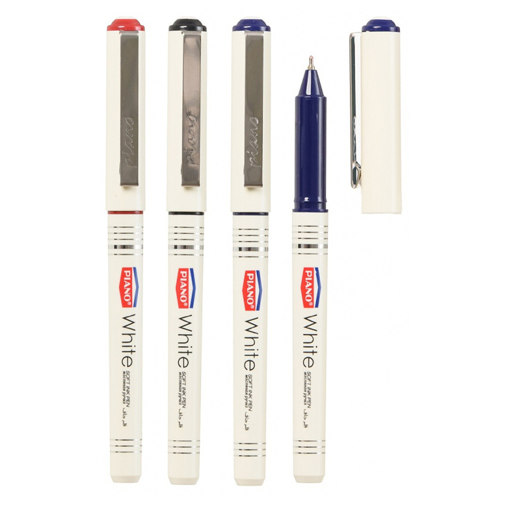 Ручка шариковая, масляная, Piano, 3 цвета чернил, серия "White", бежевый корпус, 50 шт
