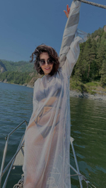 Платье из сетки в серебре оверсайз