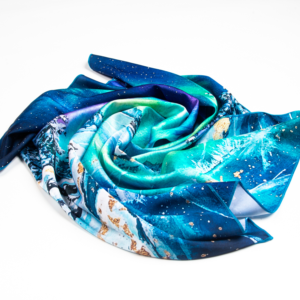 Шейный платок «Северное сияние», 70×70 см