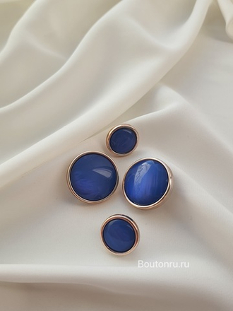Пуговицы синие золотистые