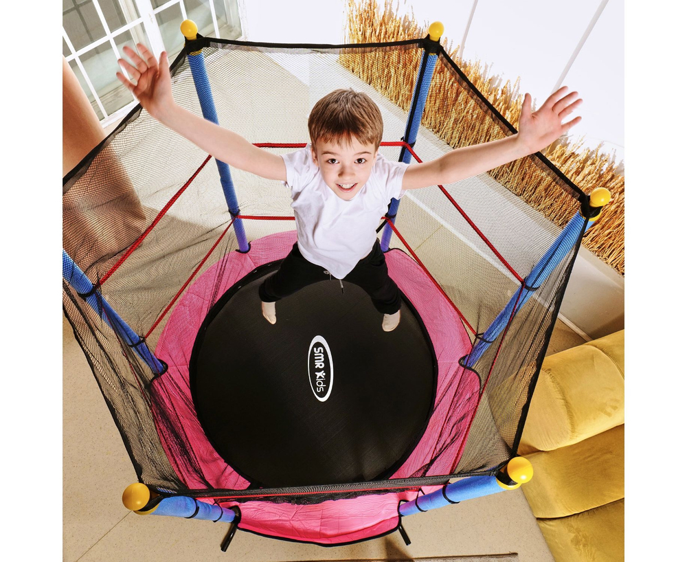 Батут детский DFC SMRKIDS 55" с сеткой, PINK