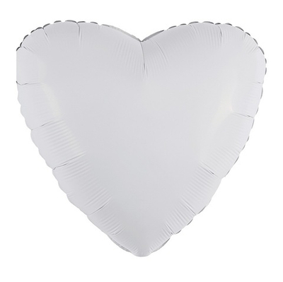 Шар фольга Сердце Белый 76 см УЖЕ с гелием