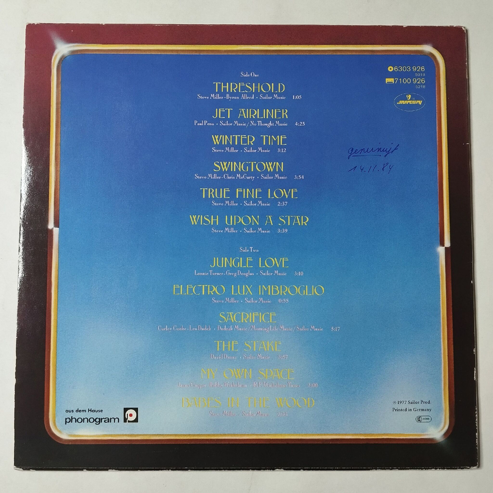 Винтажная виниловая пластинка LP The Steve Miller Band Book Of Dreams (Germany 1977)