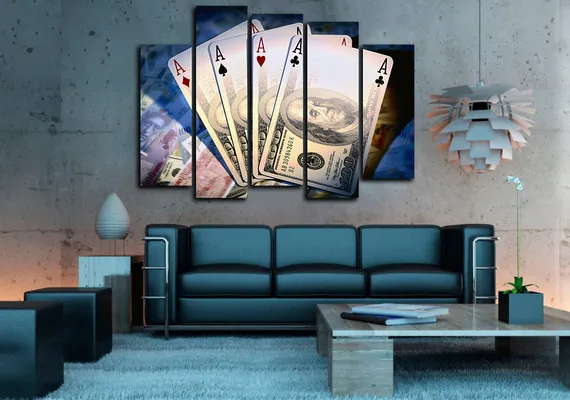 Модульная картина "Четыре туза"