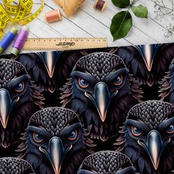 Ткань премиум шифон головы мрачных птиц