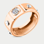 Кольцо для женщин из розового золота 585 пробы с фианитом (арт. 001-0516-0001-041)