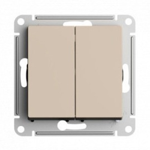 Двухклавишный выключатель 10А SE AtlasDesign, песочный [уп 5 шт] ATN001251