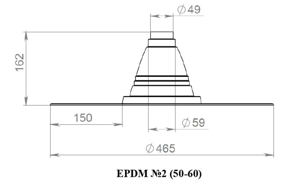 Кровельная проходка EPDM №2