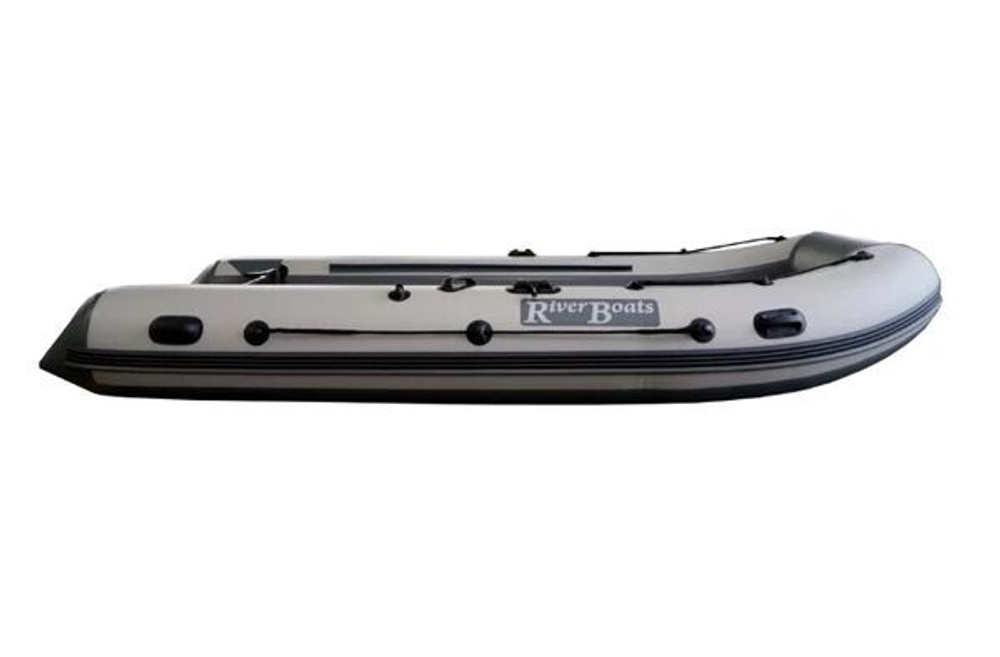 Лодка пвх riverboats (ривербот) rb - 370 (киль) слань 12 мм (цвет: белый/чёрный)