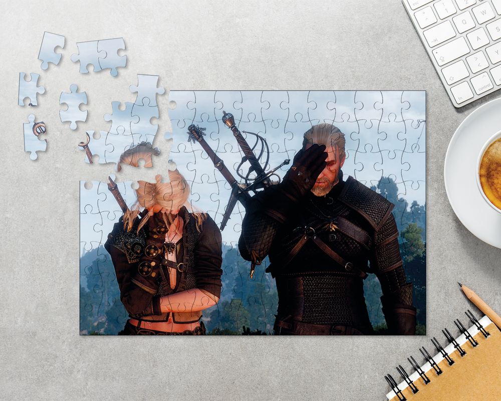 Пазл Геральт И Цири Фейспалм Ведьмак The Witcher