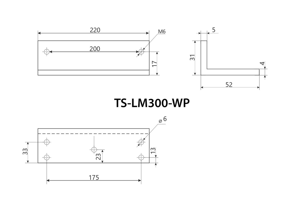 Уголок монтажный L-образный TS-LM300-WP