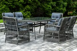 "Цесена" обеденная группа плетеная из искусственного ротанга, цвет графит