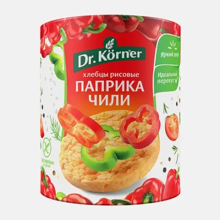 Хлебцы хрустящие рисовые паприка чили Dr.Korner 80г