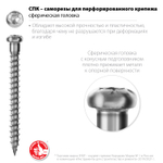 ЗУБР СПК, 35 х 5 мм, TX20, цинк 250 шт (0,75 кг.), саморез для перфорированного крепежа, Профессионал (30061-50-35)