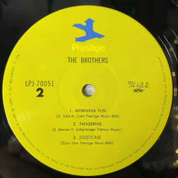 Винтажная виниловая пластинка LP Stan Getz, Al Cohn, Zoot Sims, Allen Eager, Brew Moore, The Brothers (Japan 1975) (No Obi)
