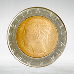 Italy 500 Lire 1986 R "Bimetallic – Head of Italy and Ship", AU