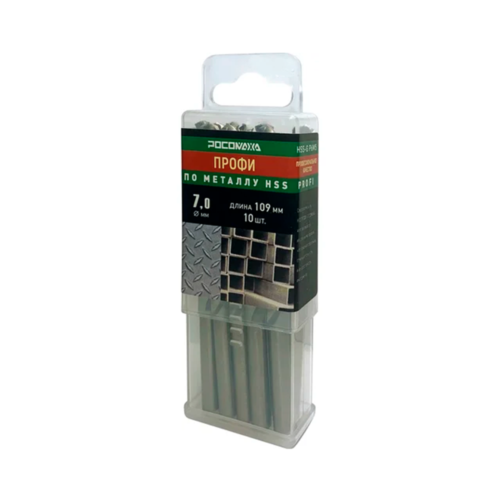 Сверло по металлу 1,0х34 мм (10 шт.) PROFI (HSS-G P6M5) "РОСОМАХА" (703010)