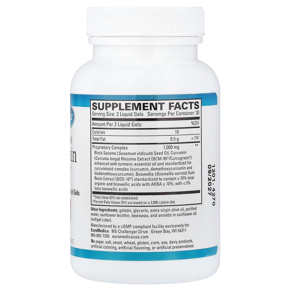 EuroMedica, средство для облегчения боли, 60 капсул в жидкой форме