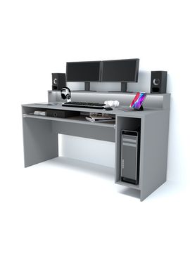 Стол игровой БАЗИС-4 /1600*950*600/ правый розовый кварц / белый